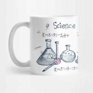 "Galactic Science Whimsy: Kids' Pencil Sketch" - Funny Science Nerd Mug